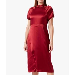 Making the Cut Season 3 Standard Short Sleeve Collared Wrap Dress Red NWT Size S